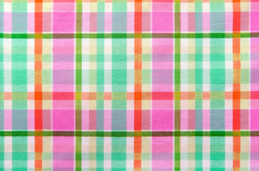 Fabric.Checkered fabric. Checkered pattern on fabric of different colors. Material for clothing