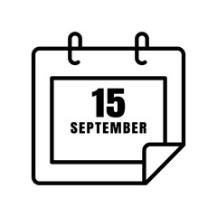 Calendar icon with text 5 september. icon related to International day of charity. Line icon style. Simple design editable
