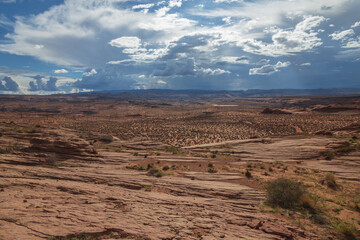 Rock formations viewed from the Beehive trail in Page, Arizona