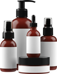 Cosmetic bottle with white label cutout