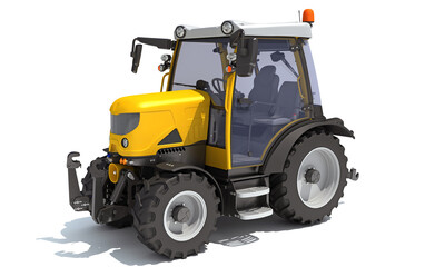 Fototapeta na wymiar 3D rendering of Farm Tractor model on white background