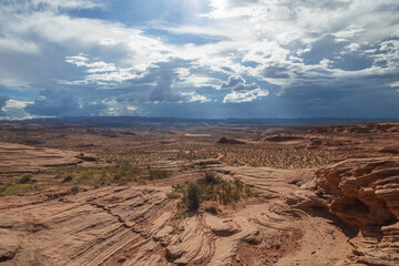 Rock formations viewed from the Beehive trail in Page, Arizona