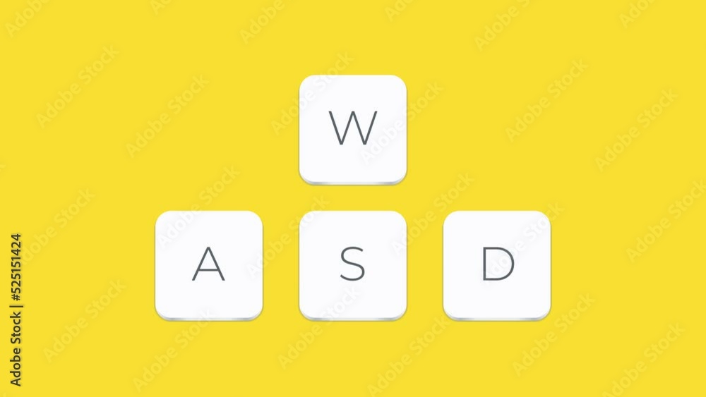 Fototapete WASD computer keyboard buttons. Desktop interface. Web icon. Gaming and cybersport