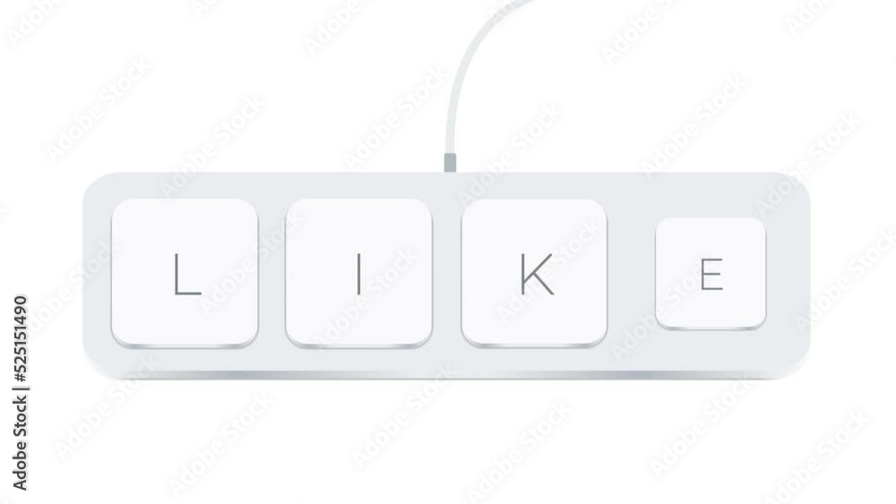 Poster like word written with computer buttons over white background