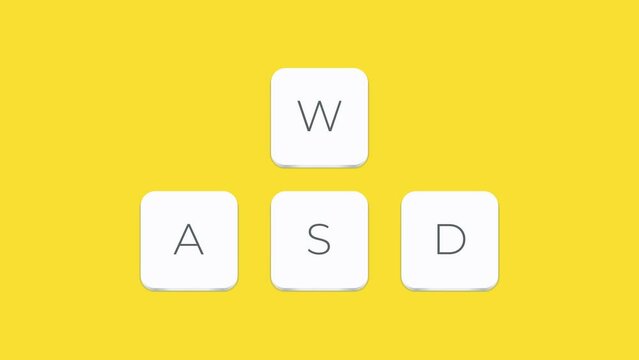 WASD computer keyboard buttons. Desktop interface. Web icon. Gaming and cybersport
