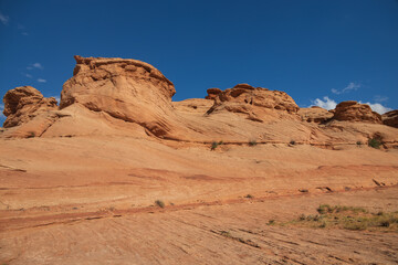 Fototapeta premium Rock formations viewed from the Beehive trail in Page, Arizona