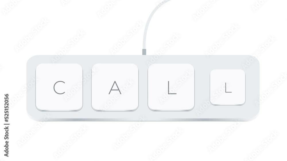 Poster Call word written with computer buttons over white background