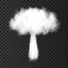 Nuclear explosion isolated on transparent background.