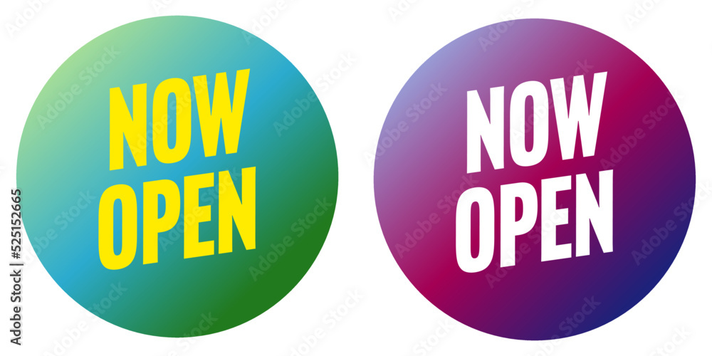 Poster now open gradient color label design