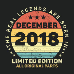 The Real Legends Are Born In December 2017, Birthday gifts for women or men, Vintage birthday shirts for wives or husbands, anniversary T-shirts for sisters or brother