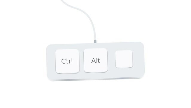 Ctrl Alt Del key icon. Clipart image isolated on white background