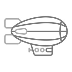 Airship Greyscale Line Icon
