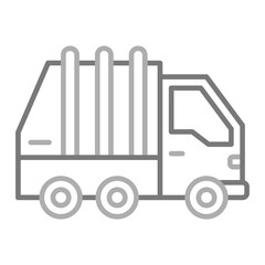 Obraz na płótnie Canvas Garbage Truck Greyscale Line Icon
