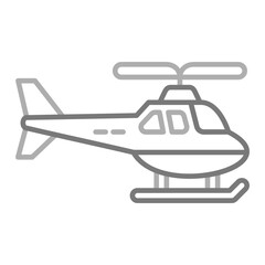Helicopter Greyscale Line Icon