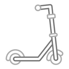 Kick Scooter Greyscale Line Icon