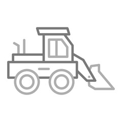 Loader Truck Greyscale Line Icon