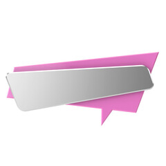 Modern text box. Metallic text box. 3D element.