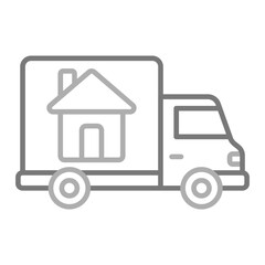 Mover Truck Greyscale Line Icon