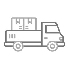 Pickup Truck Greyscale Line Icon