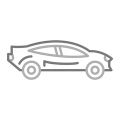 Sports Car Greyscale Line Icon