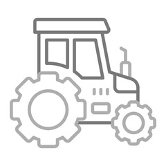 Obraz premium Tractor Greyscale Line Icon