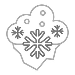 Freezing Weather Greyscale Line Icon