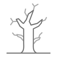 Dead Tree Greyscale Line Icon