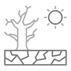 Drought Greyscale Line Icon