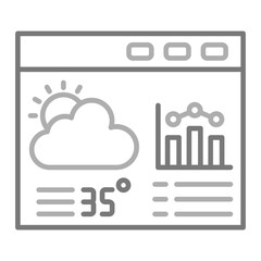 Forecast Analytics Greyscale Line Icon