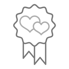 Ribbon Badge Greyscale Line Icon
