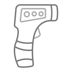 Thermometer Gun Greyscale Line Icon