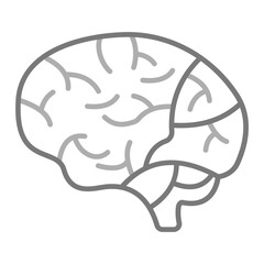 Brain Greyscale Line Icon
