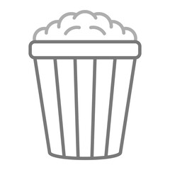 Popcorn Greyscale Line Icon