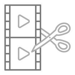 Film Editing Greyscale Line Icon