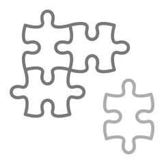 Obraz premium Puzzle Greyscale Line Icon