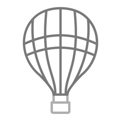 Hot Air Balloon Greyscale Line Icon