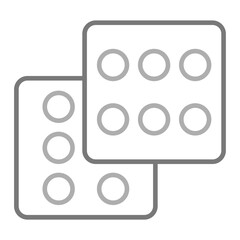 Dices Greyscale Line Icon