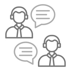 Obraz premium Conversation Greyscale Line Icon
