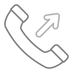 Outgoing Call Greyscale Line Icon