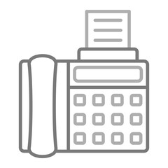 Fax Greyscale Line Icon