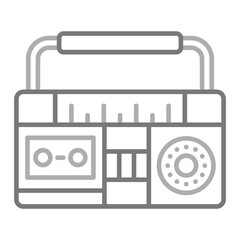Radio Greyscale Line Icon