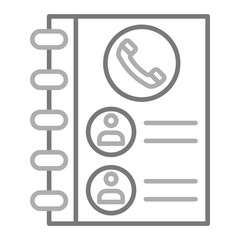 Contact List Greyscale Line Icon