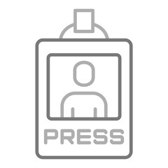 Press Pass Greyscale Line Icon
