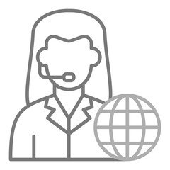 News Reporter Greyscale Line Icon