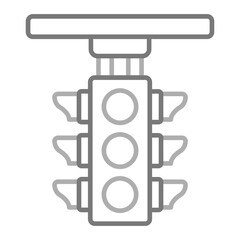 Traffic Light Greyscale Line Icon