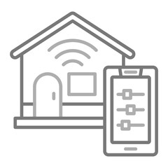 Home Control Greyscale Line Icon