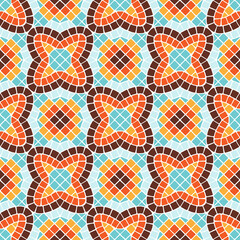 Fototapeta premium Ancient mosaic seamless pattern. Decorative antique stone ornament.