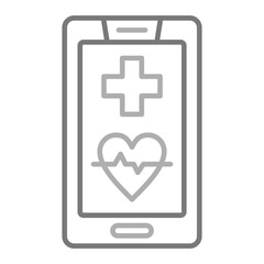 Medical App Greyscale Line Icon