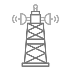 Signal Tower Greyscale Line Icon