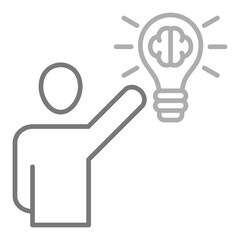Thinking Greyscale Line Icon